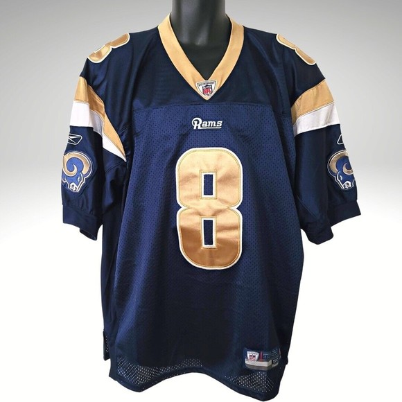 ST Louis RAMS #8 Sam Bradford Sewn On Reebok Onfield Football Jersey Size 50 - Picture 1 of 4